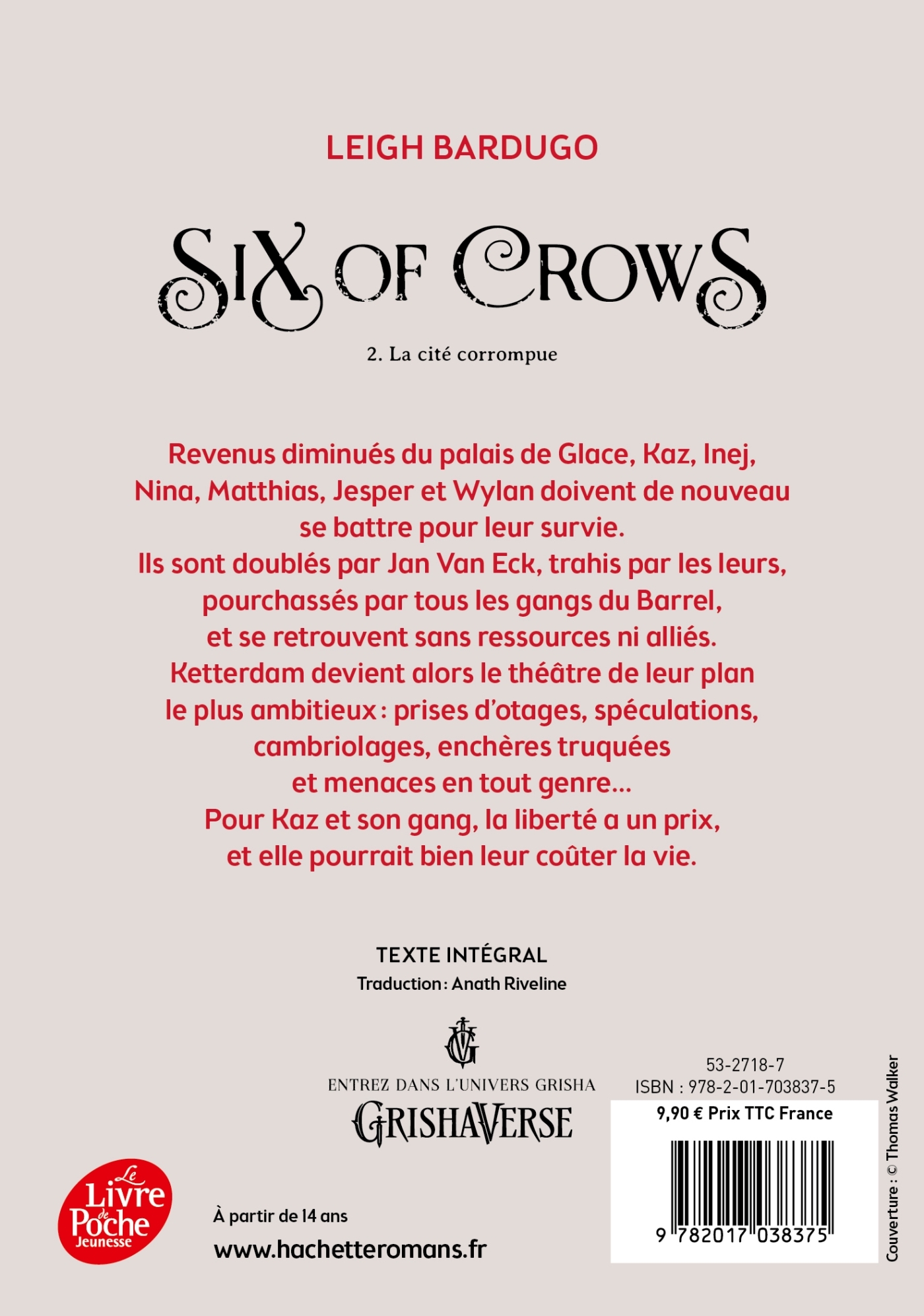 Six of Crows - Tome 2 - Leigh Bardugo - POCHE JEUNESSE