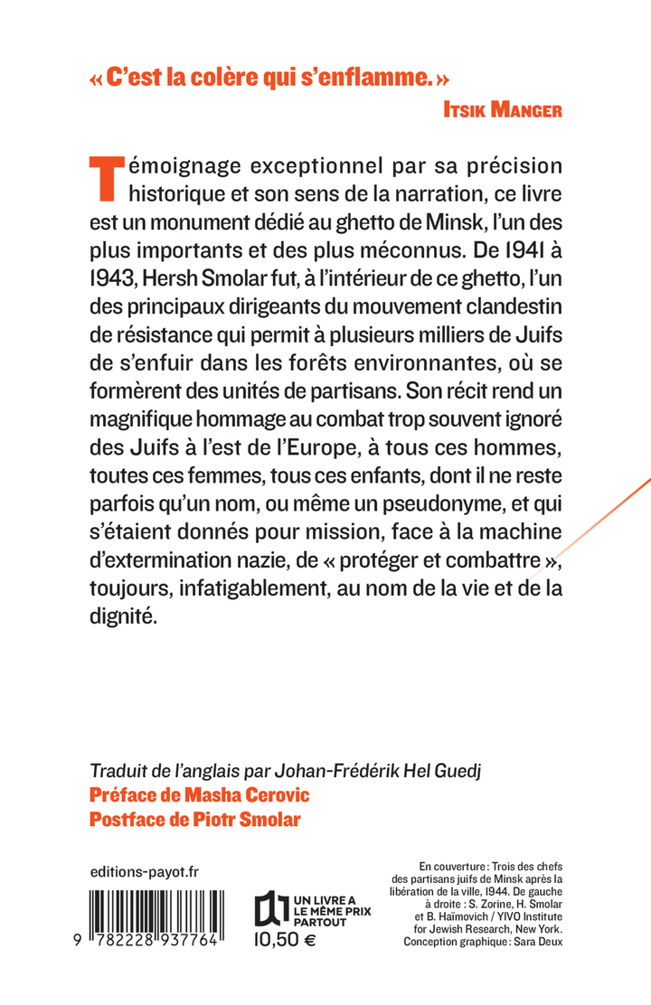Le ghetto de Minsk - Piotr Smolar, Hersh Smolar, Masha Cerovic - PAYOT