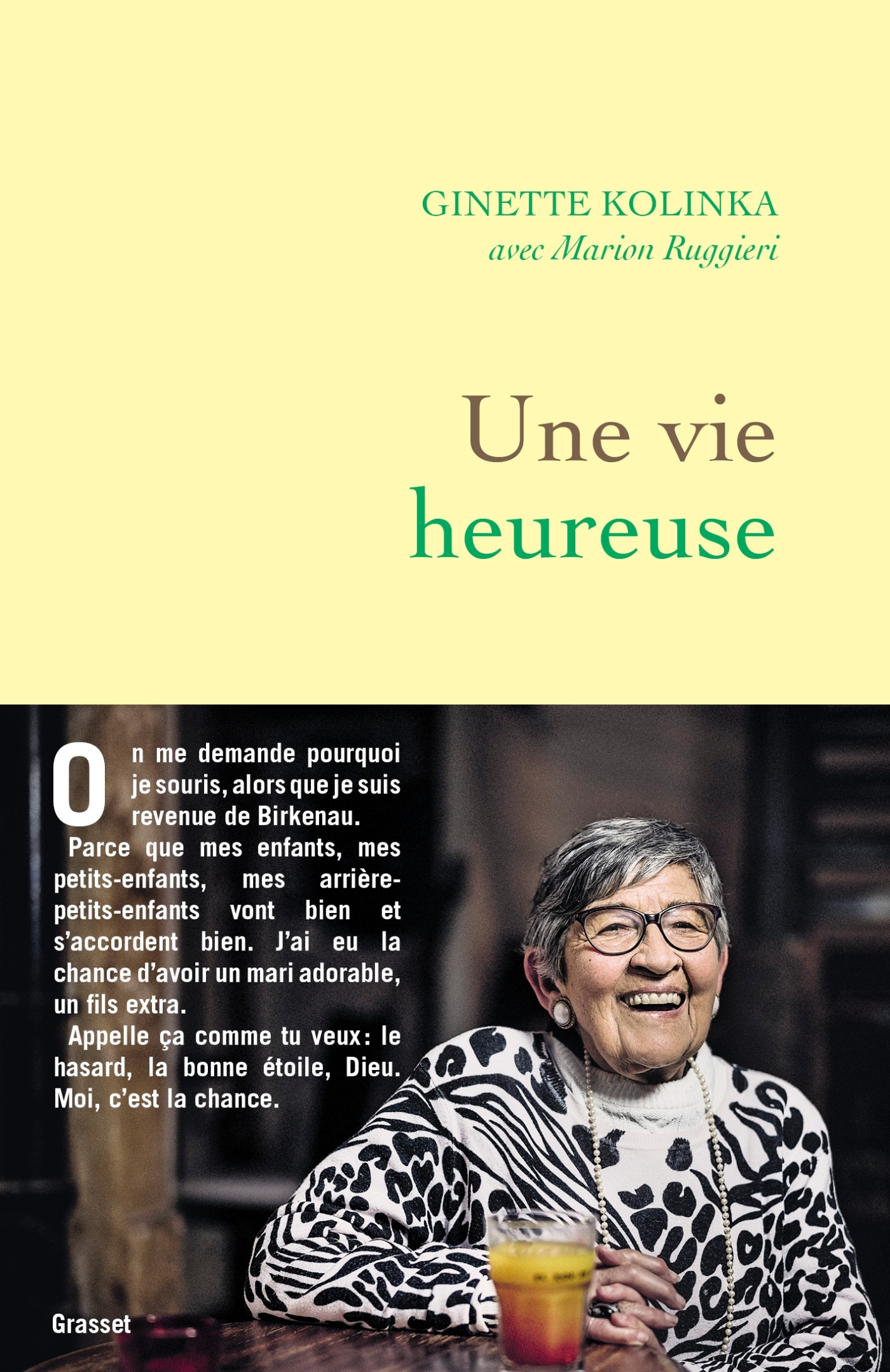 Une vie heureuse - Ginette Kolinka, Marion Ruggieri - GRASSET