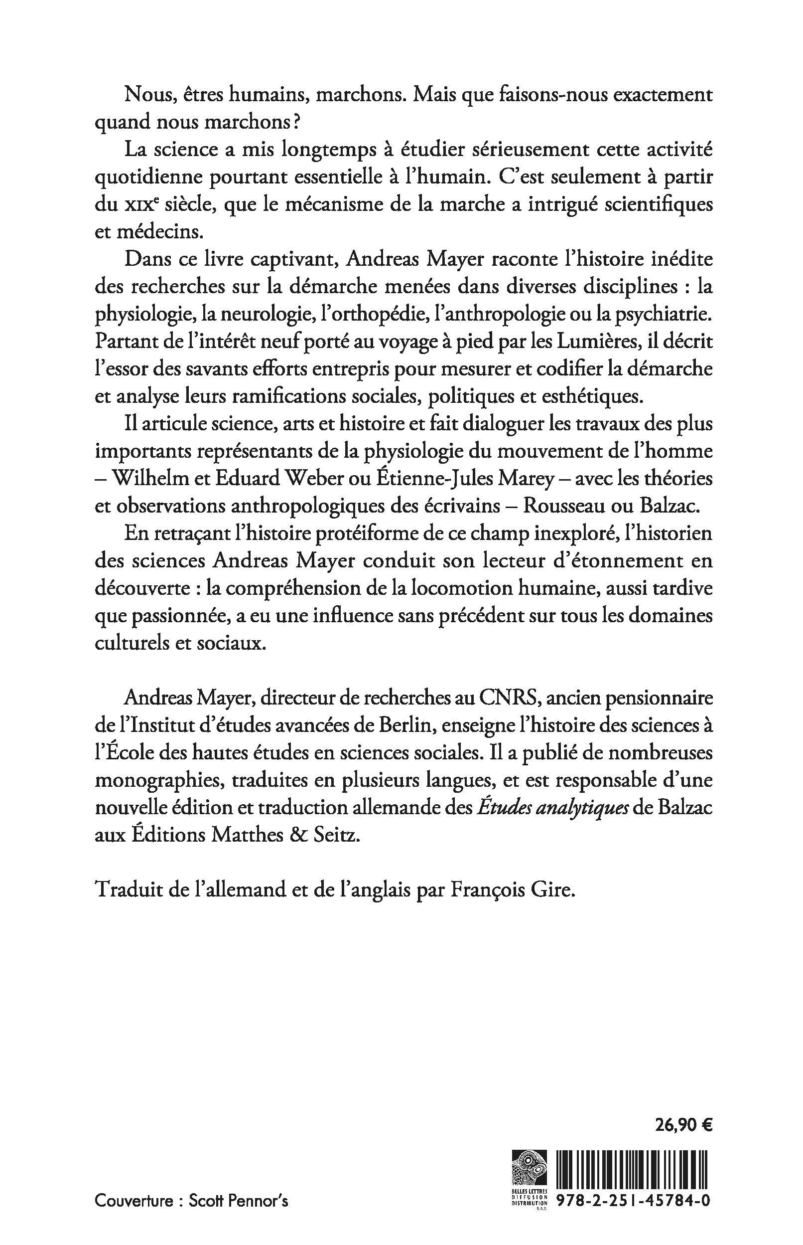 La Marche - Andreas Mayer - BELLES LETTRES