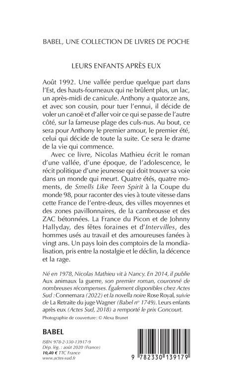 Leurs enfants après eux - Nicolas Mathieu - ACTES SUD