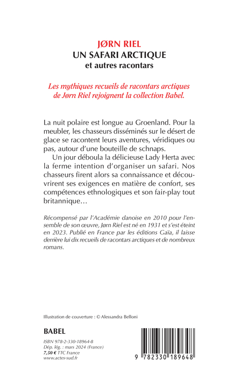 Un safari arctique - Jørn Riel - ACTES SUD