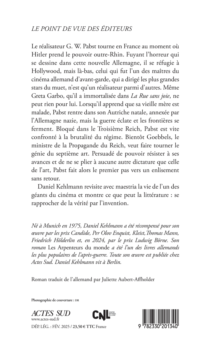 Jeux de lumière - DANIEL KEHLMANN - ACTES SUD