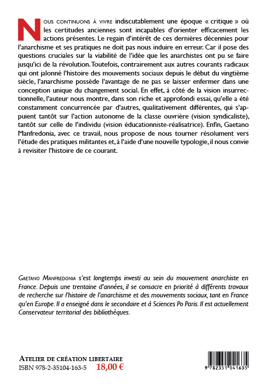 Anarchisme et changement social - Gaetano Manfredonia - ACL