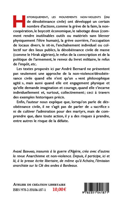 De la désobéissance - ANDRE BERNARD - ACL