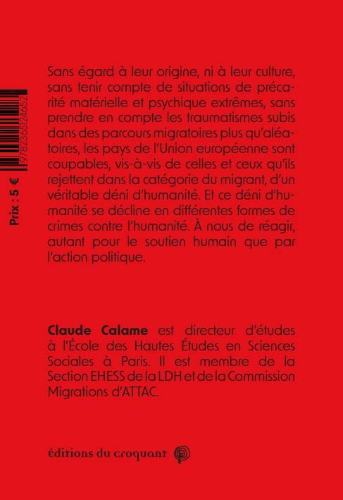 Déni d’humanité - Claude Calame - CROQUANT