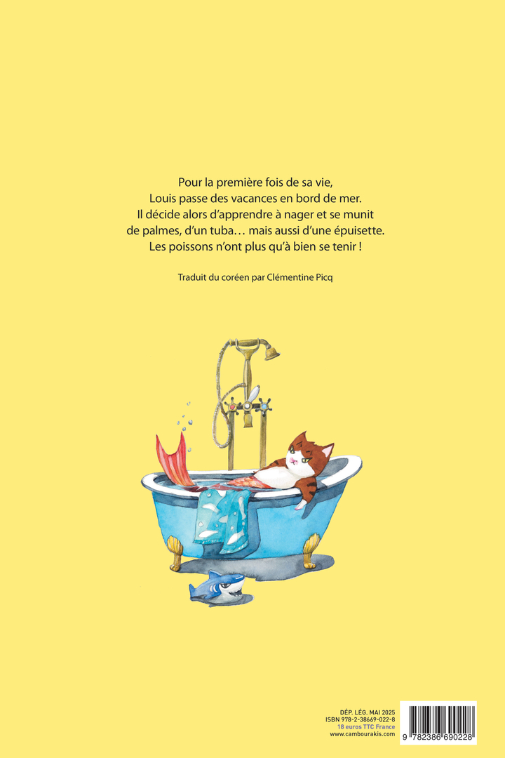 Louis le chat adore nager -  Eaza - CAMBOURAKIS