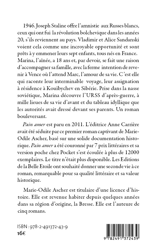 PAIN AMER - Marie-Odile Ascher - BELLE ETOILE