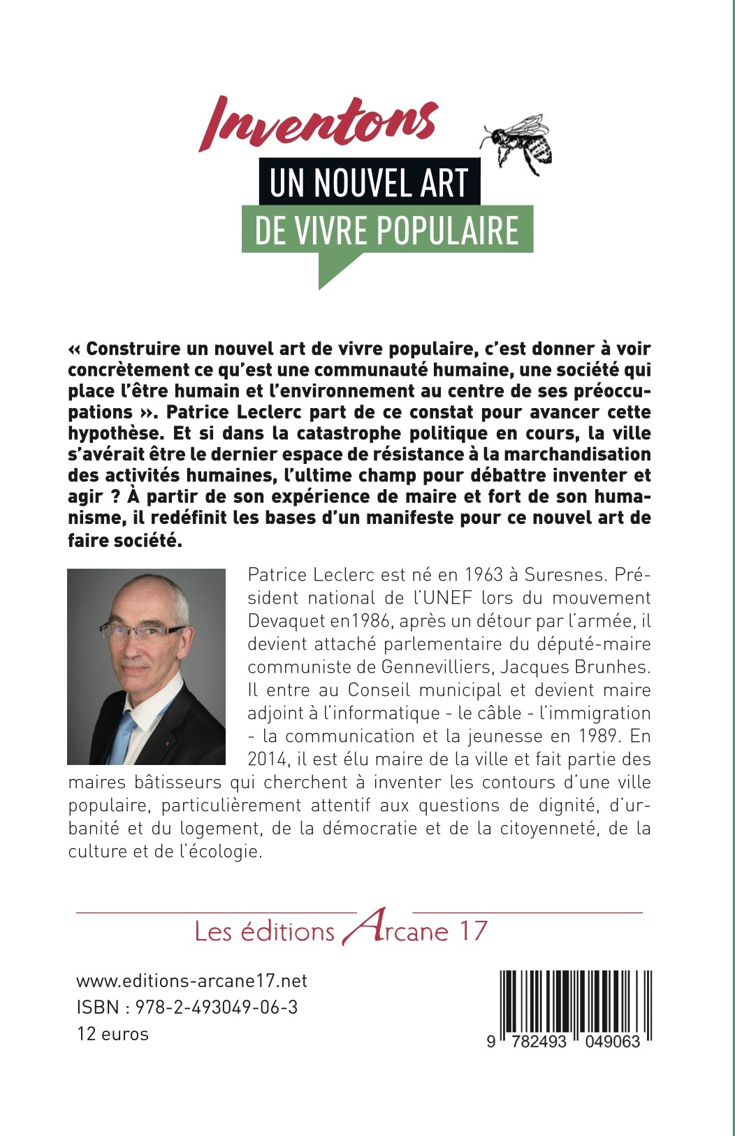 Inventons un nouvel art de vivre populaire - Patrice LECLERC - ARCANE 17