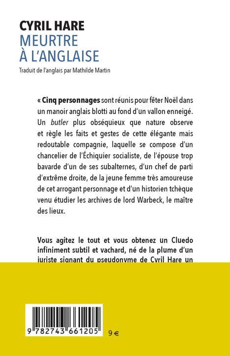 Meurtre à l'anglaise - Cyril Hare, Francois Guerif - RIVAGES