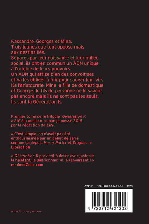 Génération K (tome 1) - Marine CARTERON - ROUERGUE