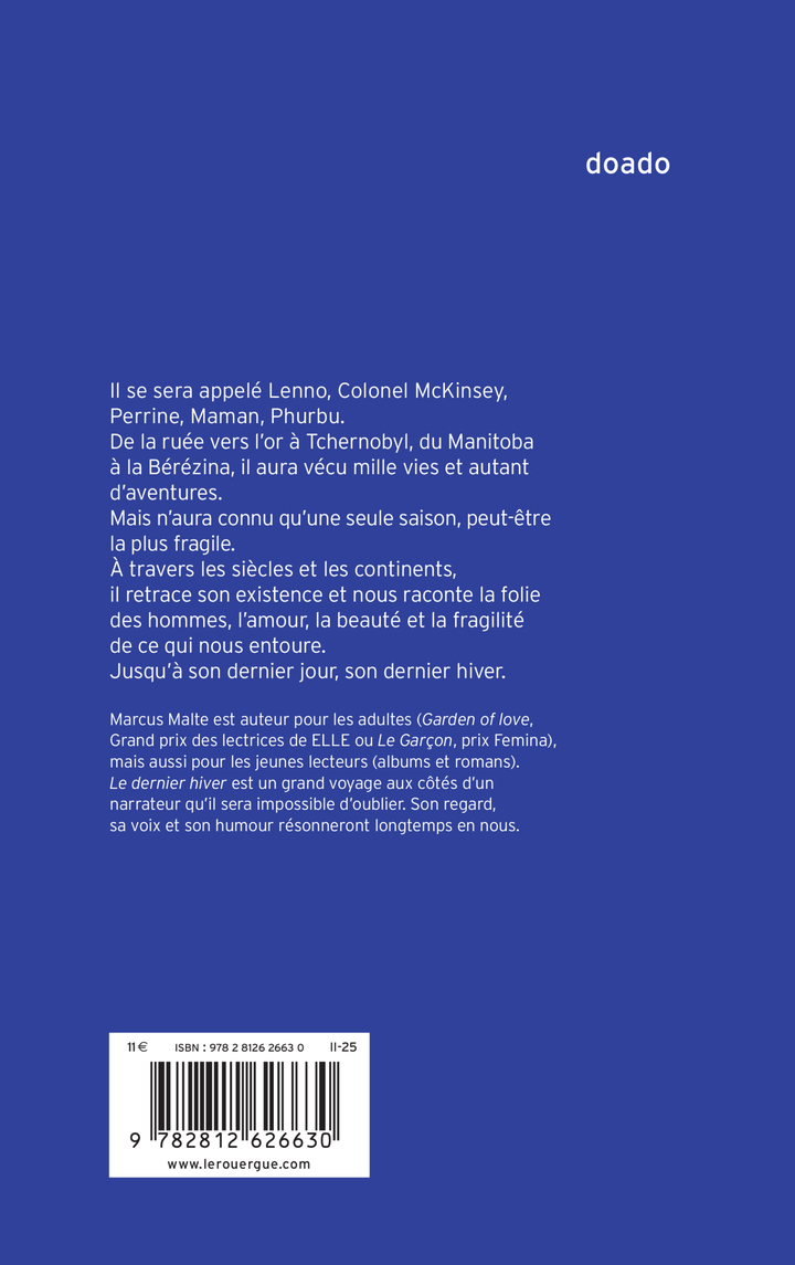 Le dernier hiver - Marcus Malte - ROUERGUE