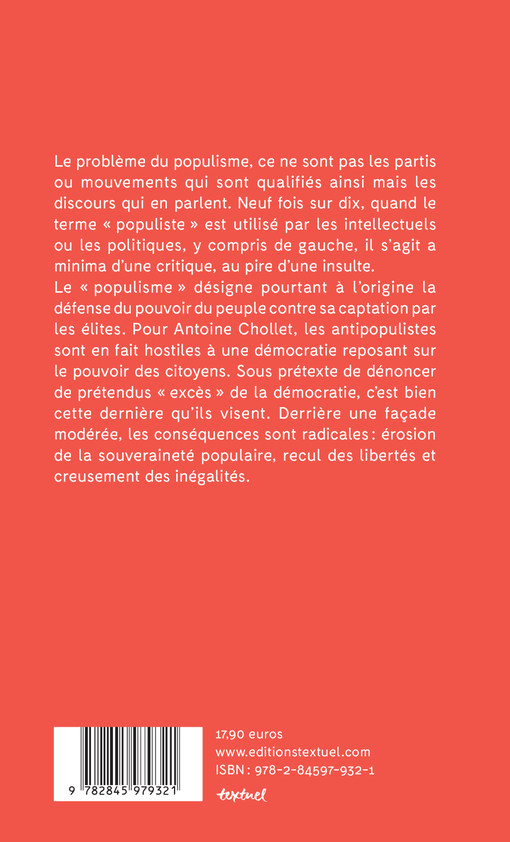 L'antipopulisme ou la nouvelle haine de la démocratie - Antoine Chollet - TEXTUEL