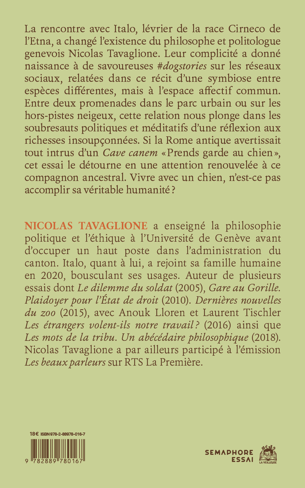 Soi-même comme un chien - Nicolas Tavaglione - LA VEILLEUSE