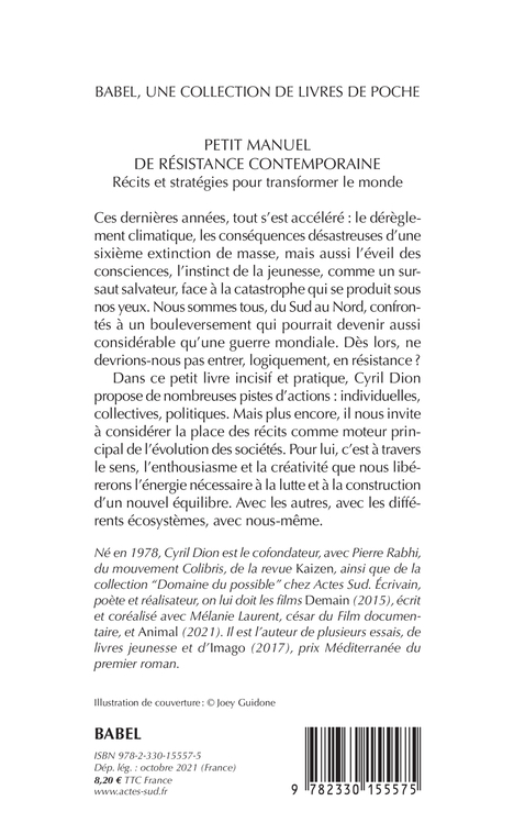 Petit manuel de résistance contemporaine - Cyril Dion - ACTES SUD