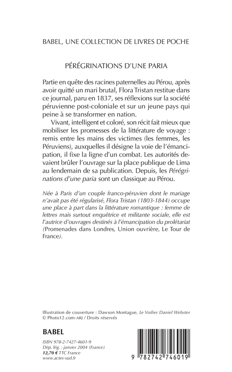 Pérégrinations d'une paria - Stéphane Michaud, Flora TRISTAN - ACTES SUD