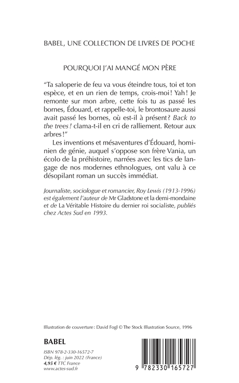 Pourquoi j'ai mangé mon père - Roy Lewis - ACTES SUD