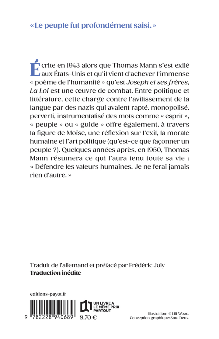 La loi - Thomas Mann - PAYOT