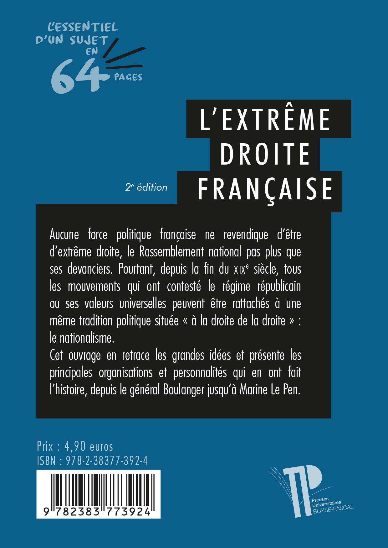 L'extrême droite française -  DUBOIS JEAN-ETIENNE, Jean-Étienne Dubois - PU CLERMONT