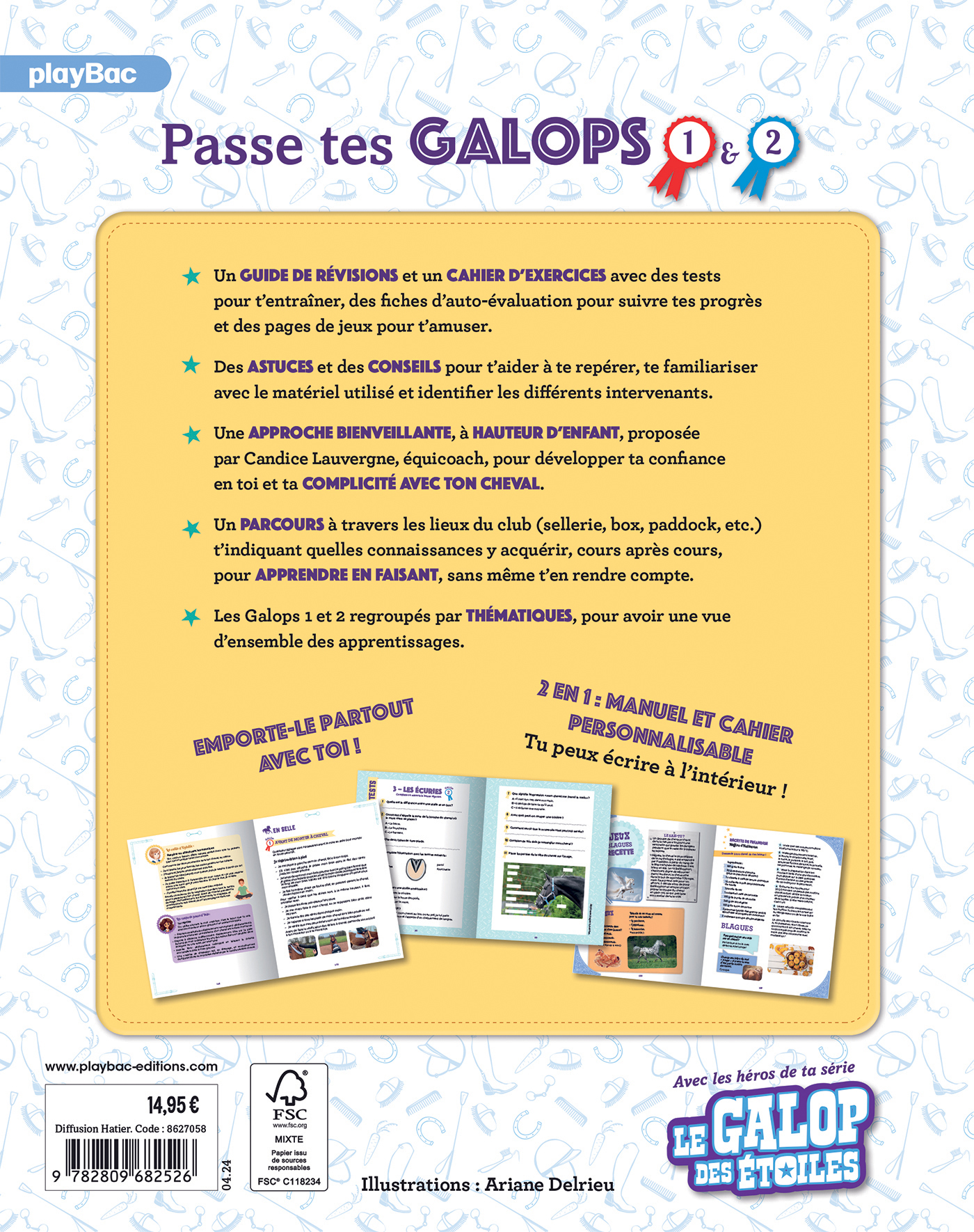 Passe tes galops 1 et 2 - Guide pour réussir les examens théoriques et pratiques - Candice Lauvergne, Naïma Murail-Zimmermann - PLAY BAC