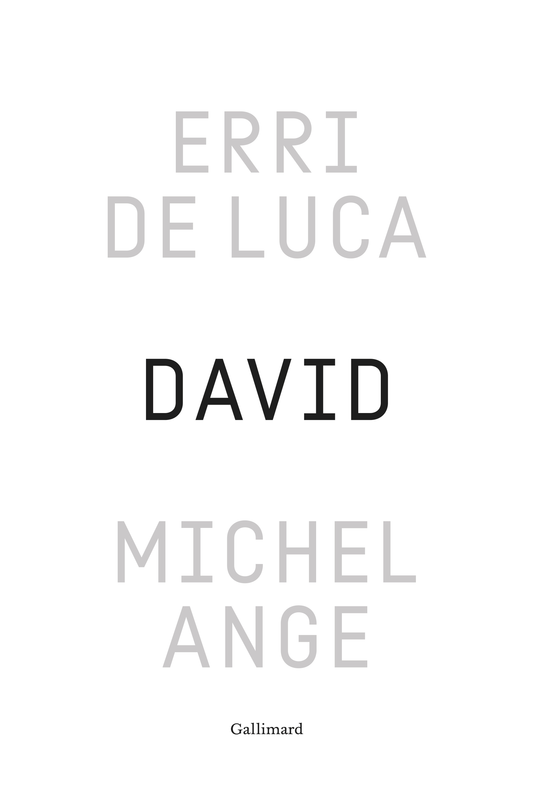 David, Michel-Ange - Erri De Luca - GALLIMARD