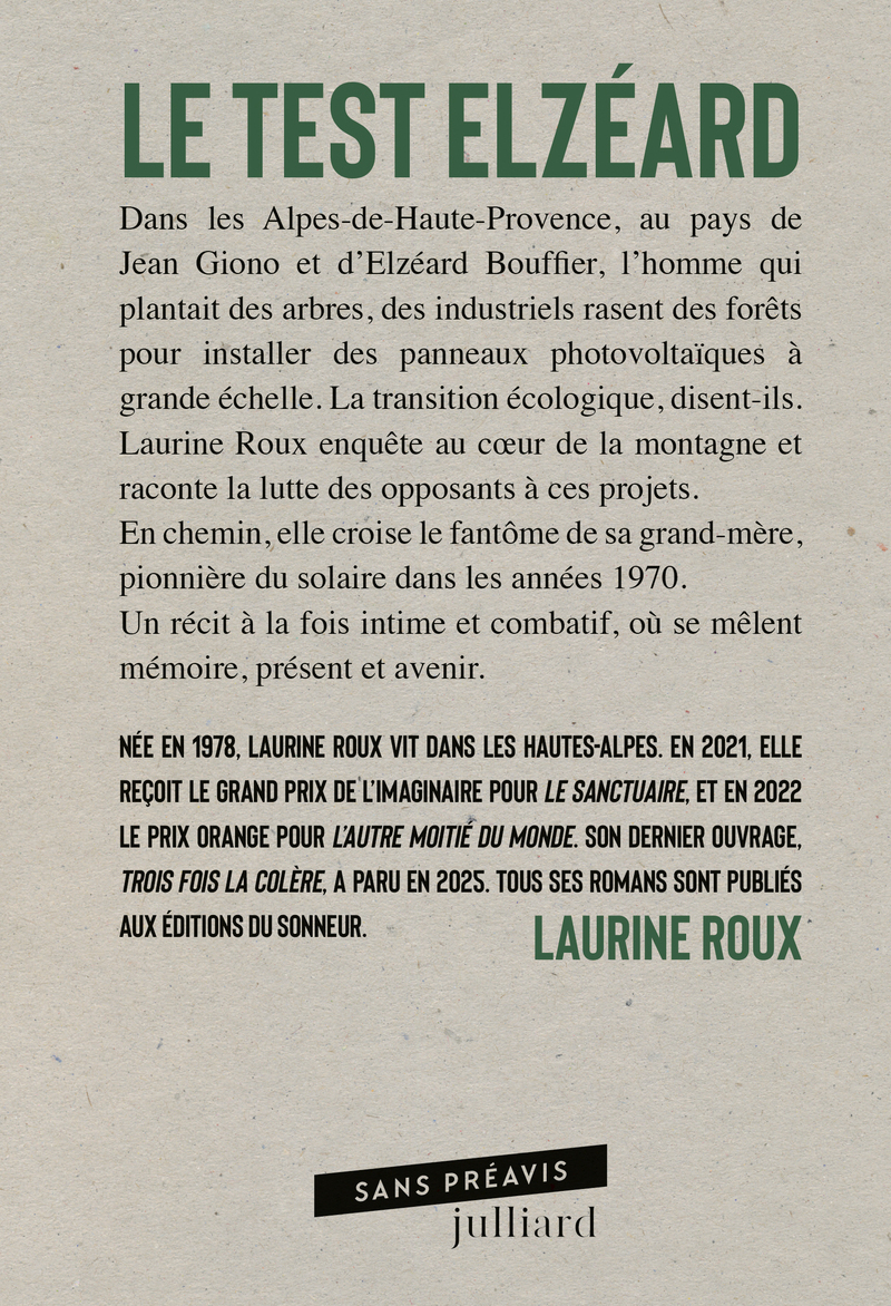 Le Test Elzéard - Laurine Roux - JULLIARD