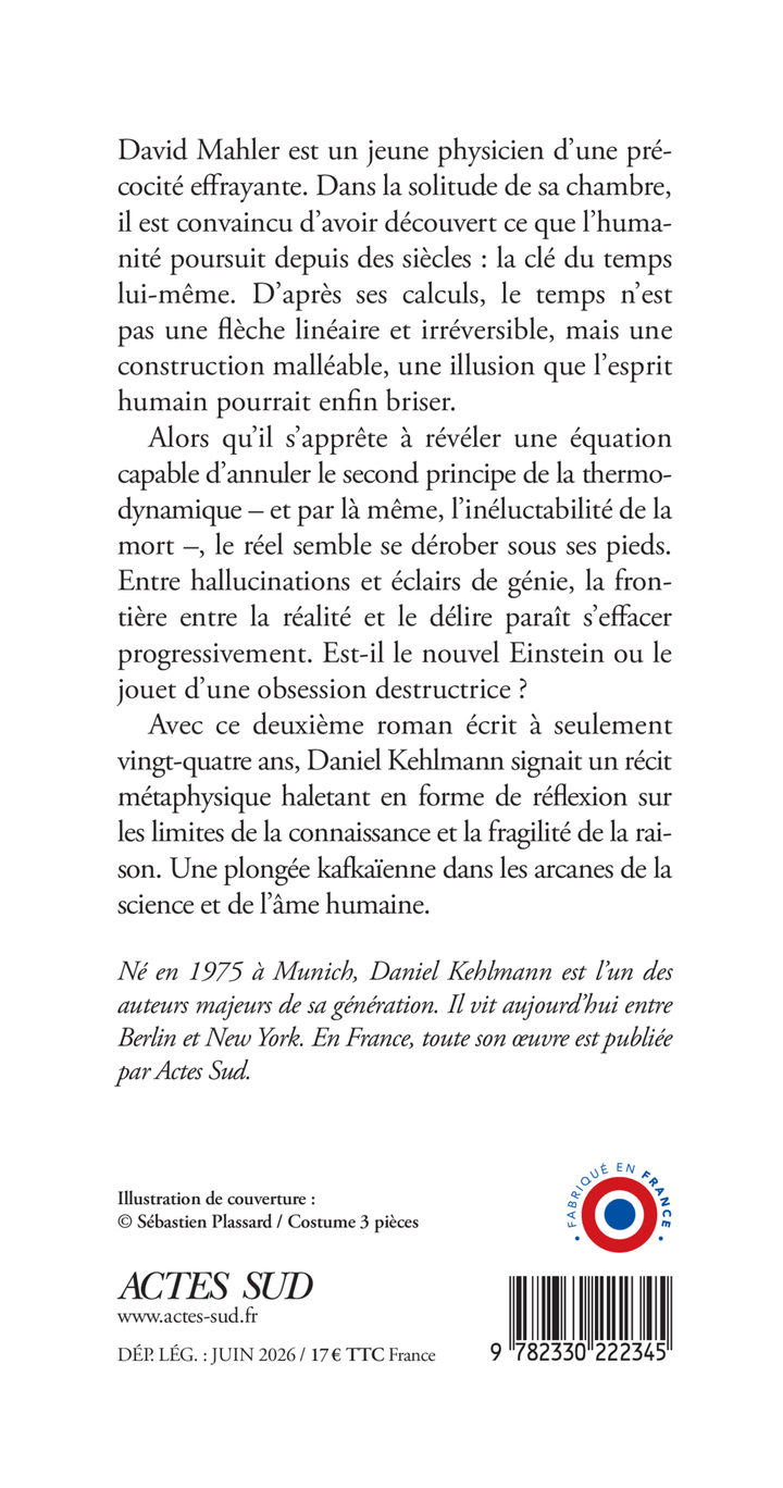 Le temps selon David Mahler - DANIEL KEHLMANN - ACTES SUD