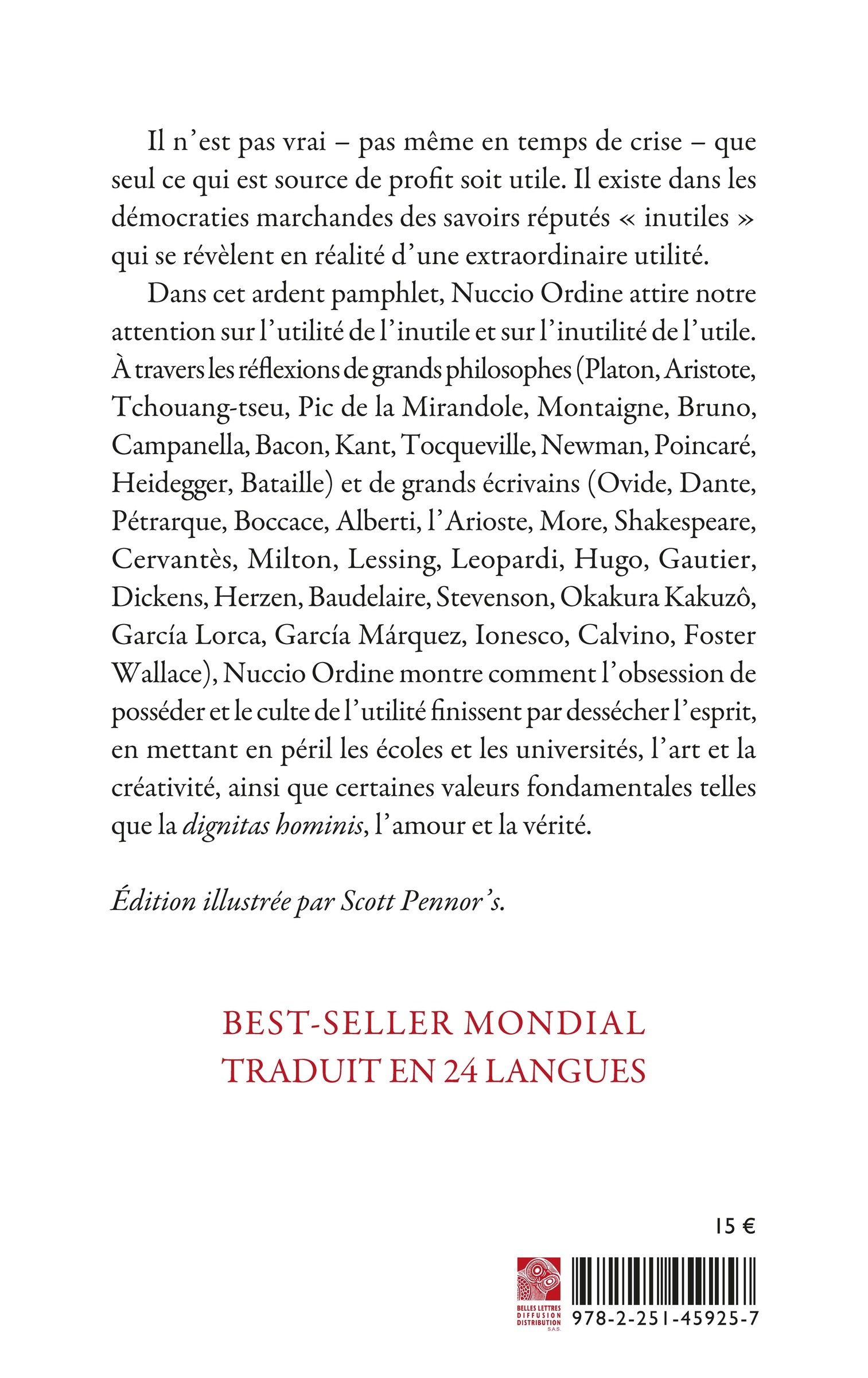 L'Utilité de l'inutile - Nuccio Ordine, Abraham Flexner, Matteo Leta - BELLES LETTRES