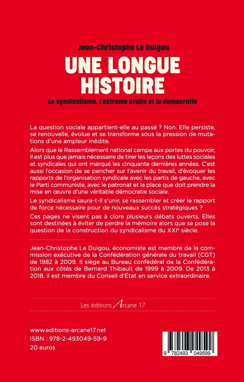 Une longue histoire - Jean-Christophe LE DUIGOU - ARCANE 17